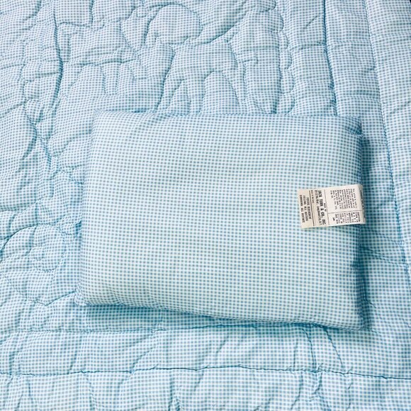 Vintage Baby Blanket Set  Kozee Komfort Crib Quilt Cover Pillow Blue White - Picture 4 of 7